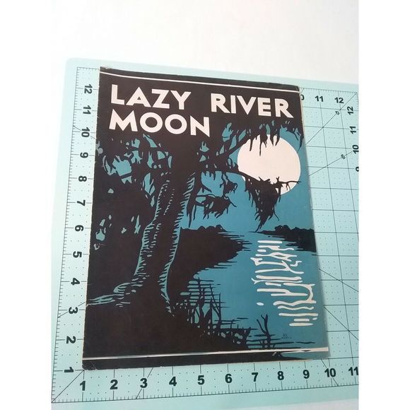 Vintage 1932 Lazy River Moon Harrison Taylor Piano Sheet Music Cover Art - Picture 7 of 9